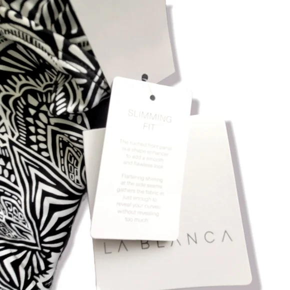 La Blanca New Black & White Henna Medalion Tankini SwimTop, 4 - Picture 5 of 6